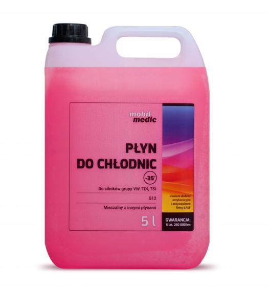PŁYN DO CHŁODNICY RÓŻOWY 5L MOBIL MEDIC G12 - 35°C