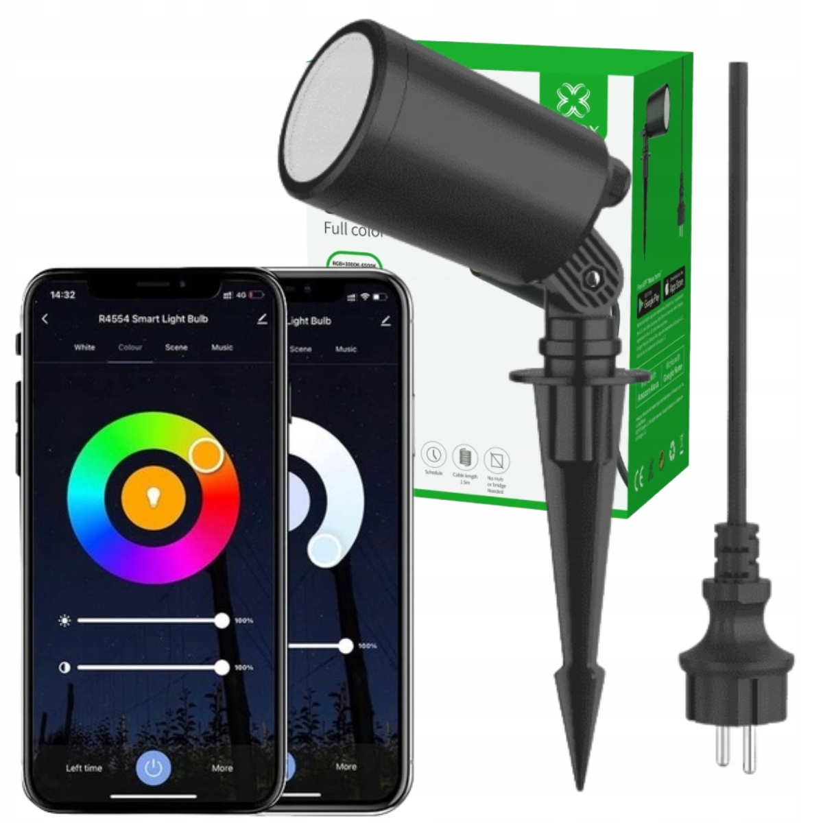 Lampa Ogrodowa Lampa Zewnętrzna WiFi Led Rgb Inteligentna Ambient IP65 Woox