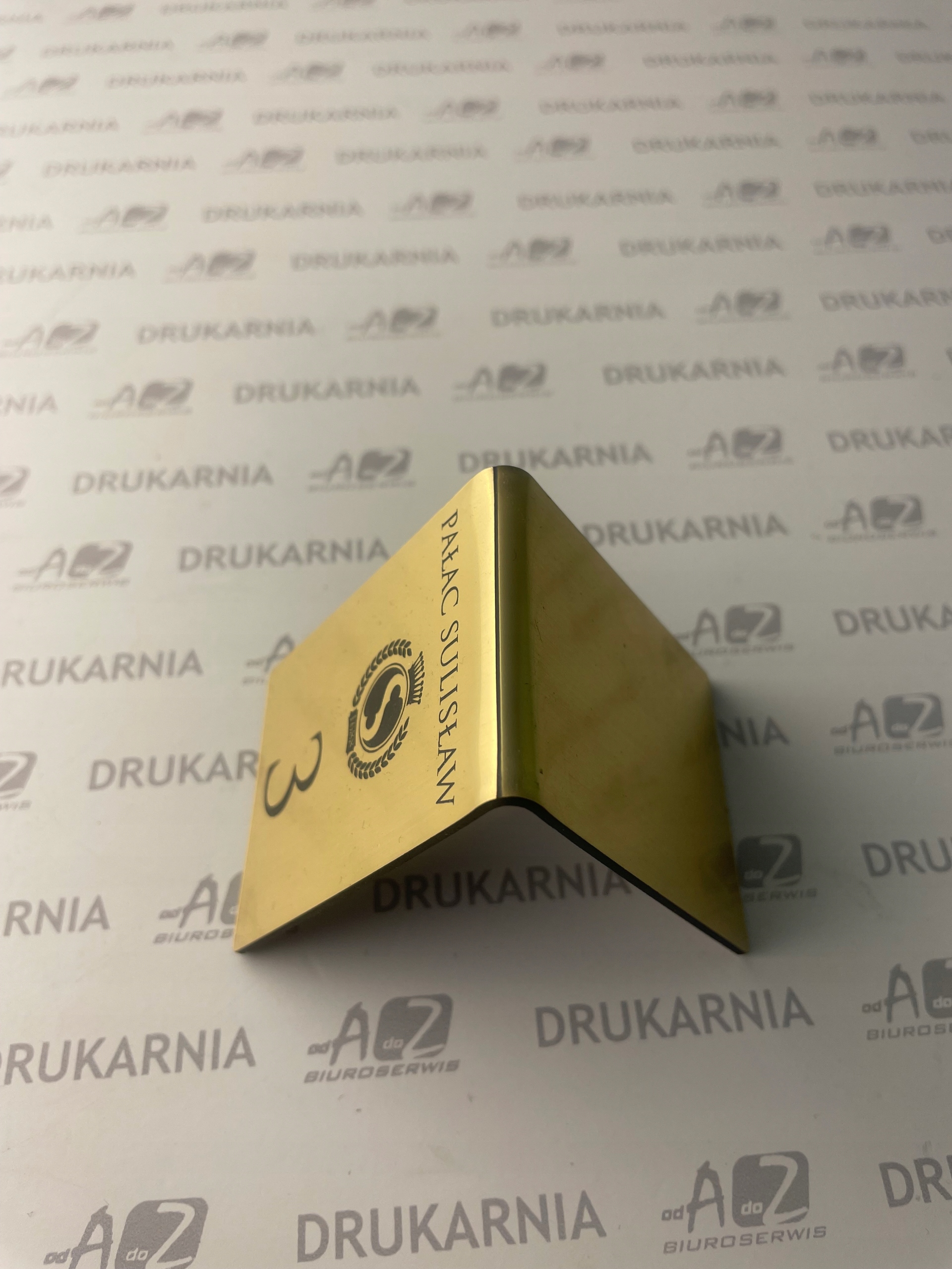 Numerek na stół złoty + własne logo Marka inny
