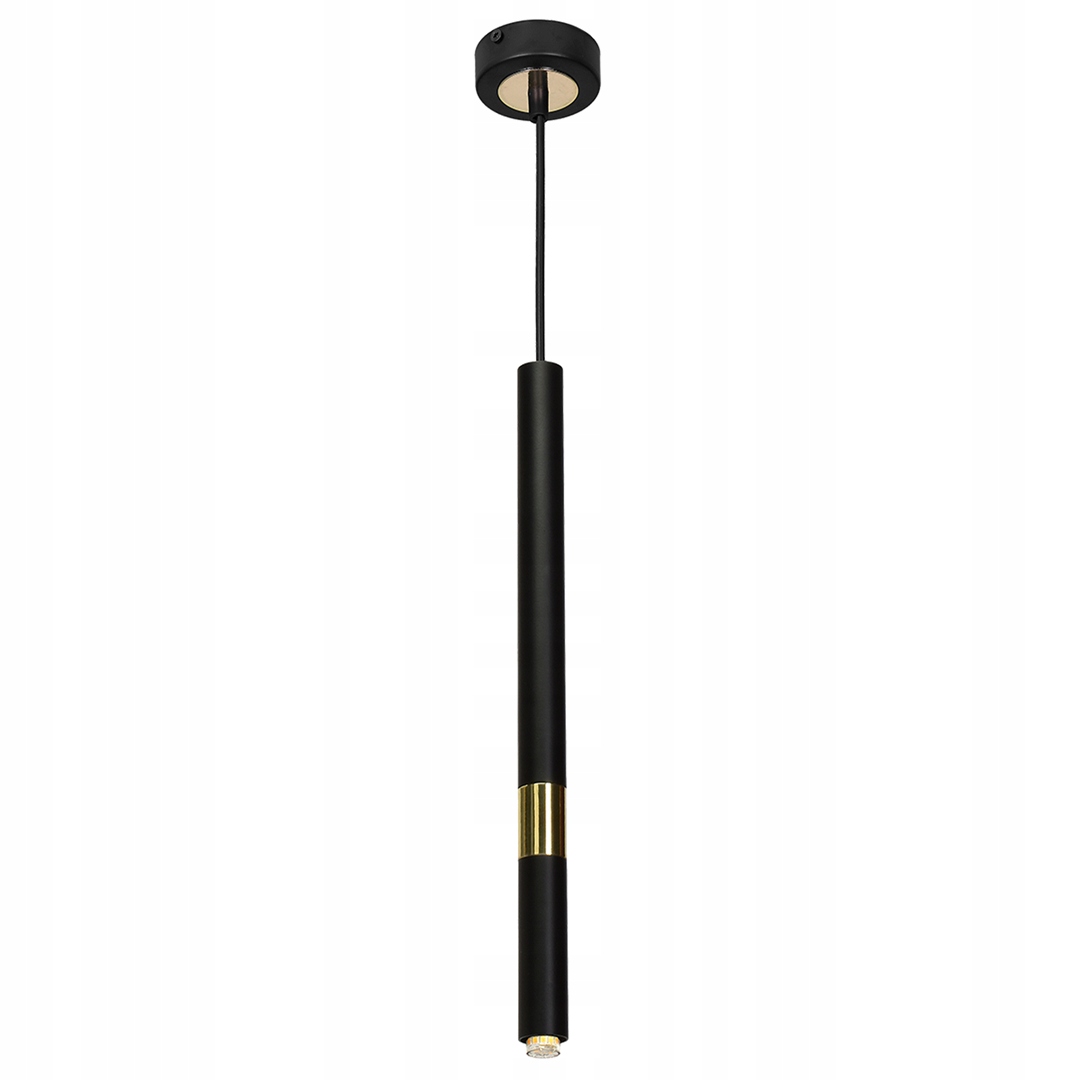 Závěsná lampa Monza Černá Zlatá Tuba 1xG9 10x90cm Stropní svítidlo do pokoje
