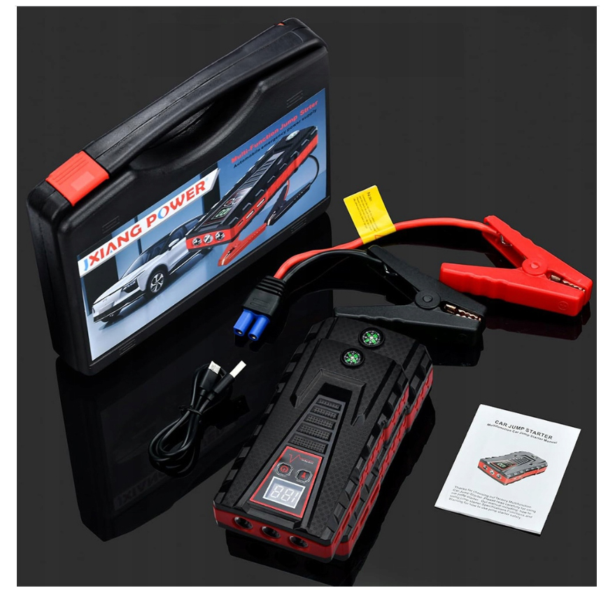 Urządzenie Rozruchowe Prostownik Powerbank Booster 30000mAh 1000A Mocny