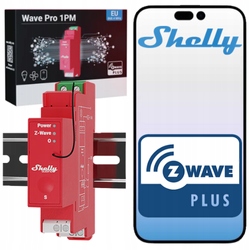 Shelly Wave Pro 1PM Z-Wave Din 16A Meranie energie
