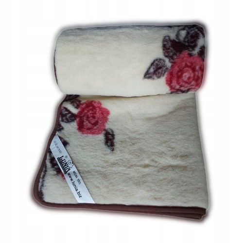 Vlnená deka 100 % Vlna Merynos Teplá deka na zimu 220/200 Ružička