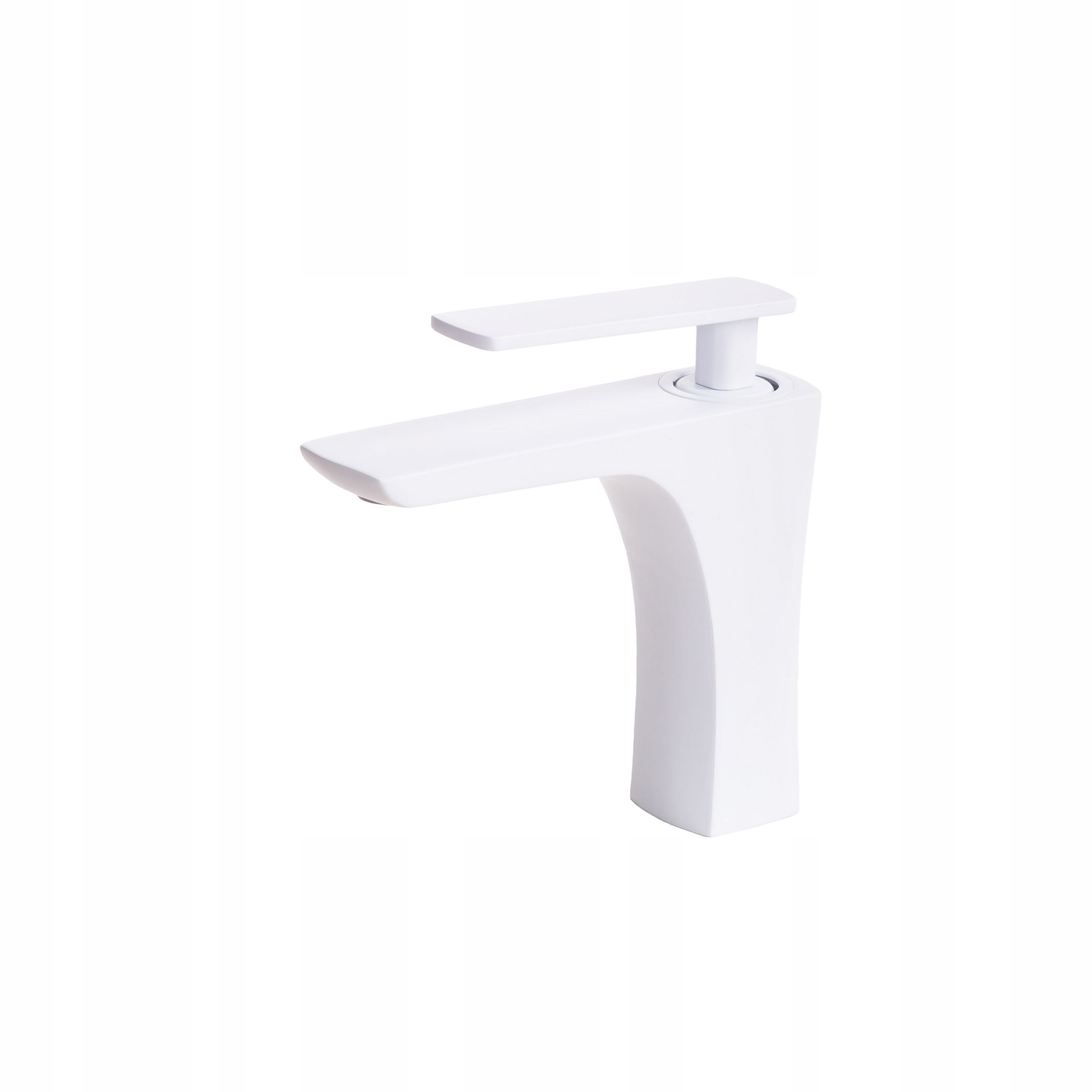 Kúpeľňová batéria biela obdĺžniková kohútiková biela matná 13x13 Mosadz