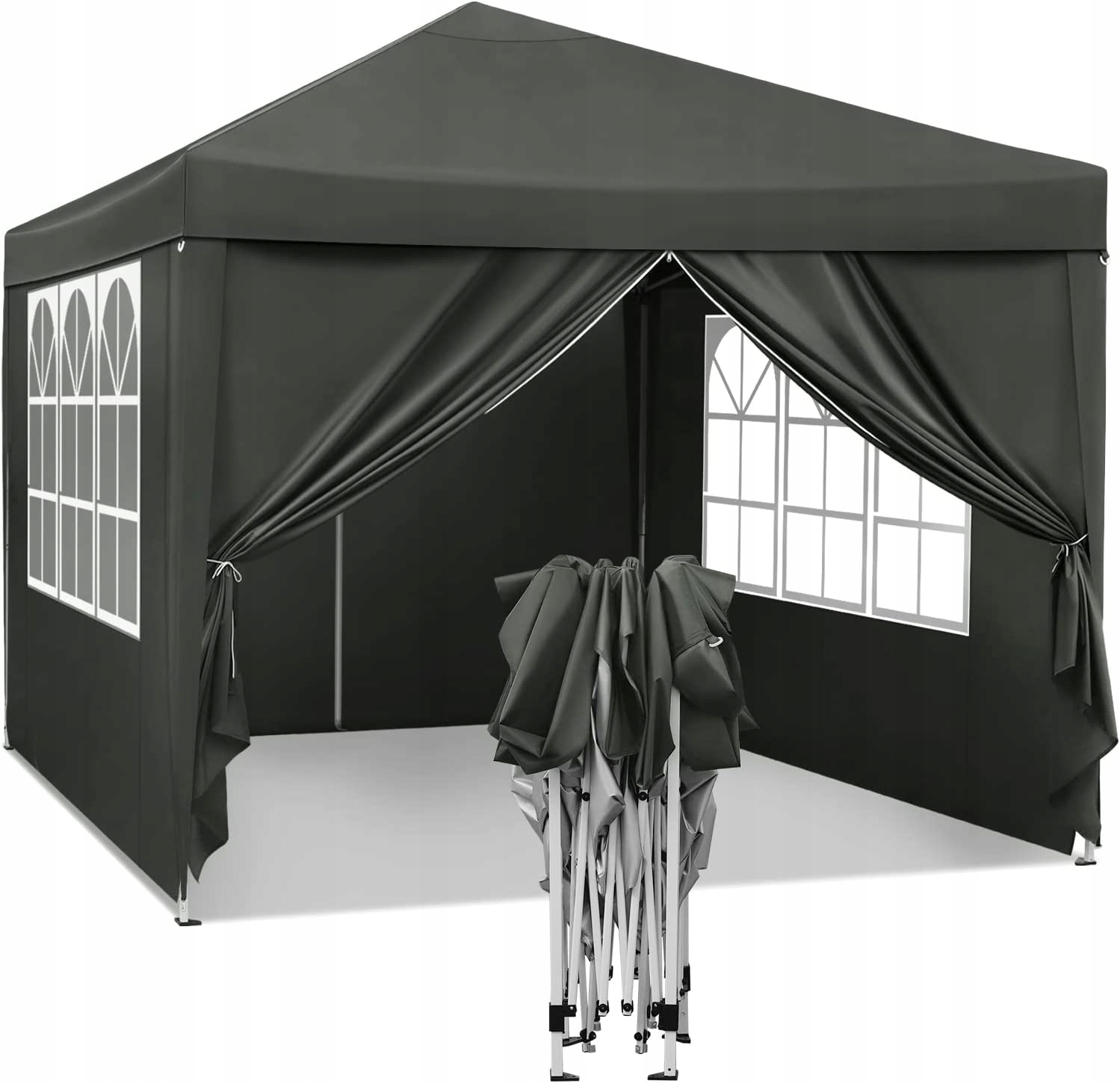 ТЕНТ САДОВЫЙ ПАВИЛЬОН Pop-Up UV50+ серый 3x3x2,5