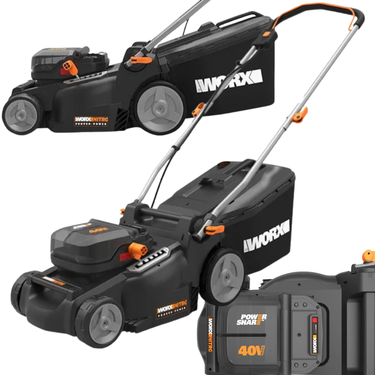 Kosiarka Akumulatorowa 2X4AH 40V 37CM 40L Worx WG737E