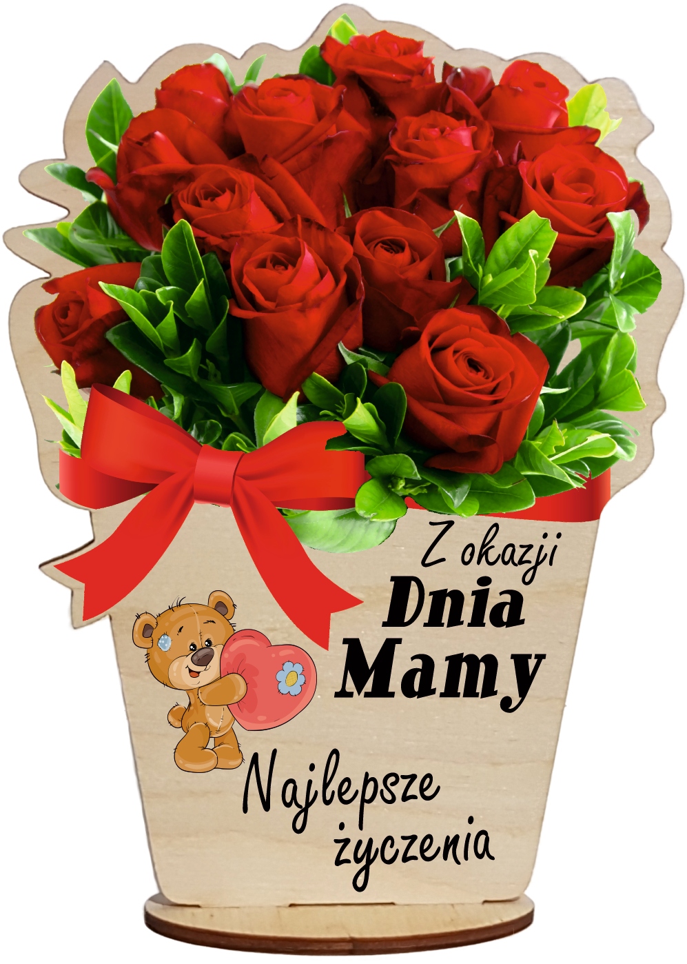 

na Dzień Matki kwiatek z drewna dla Mamy