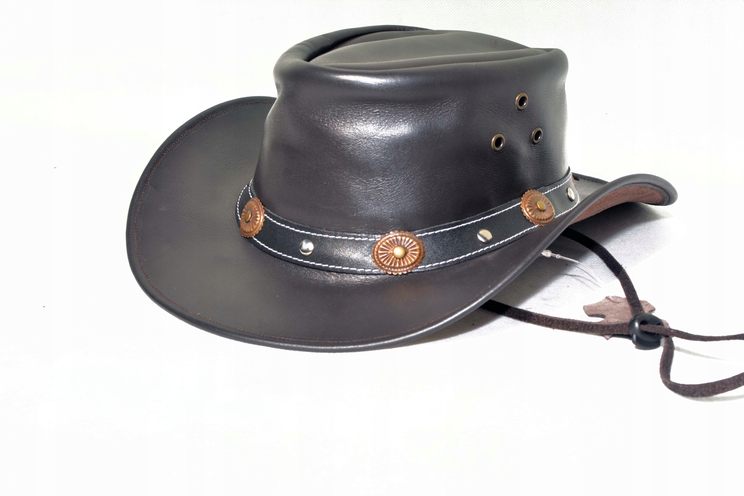 Klobouk Western Usa Přírodní Hovězí Kůže VEL.58-L