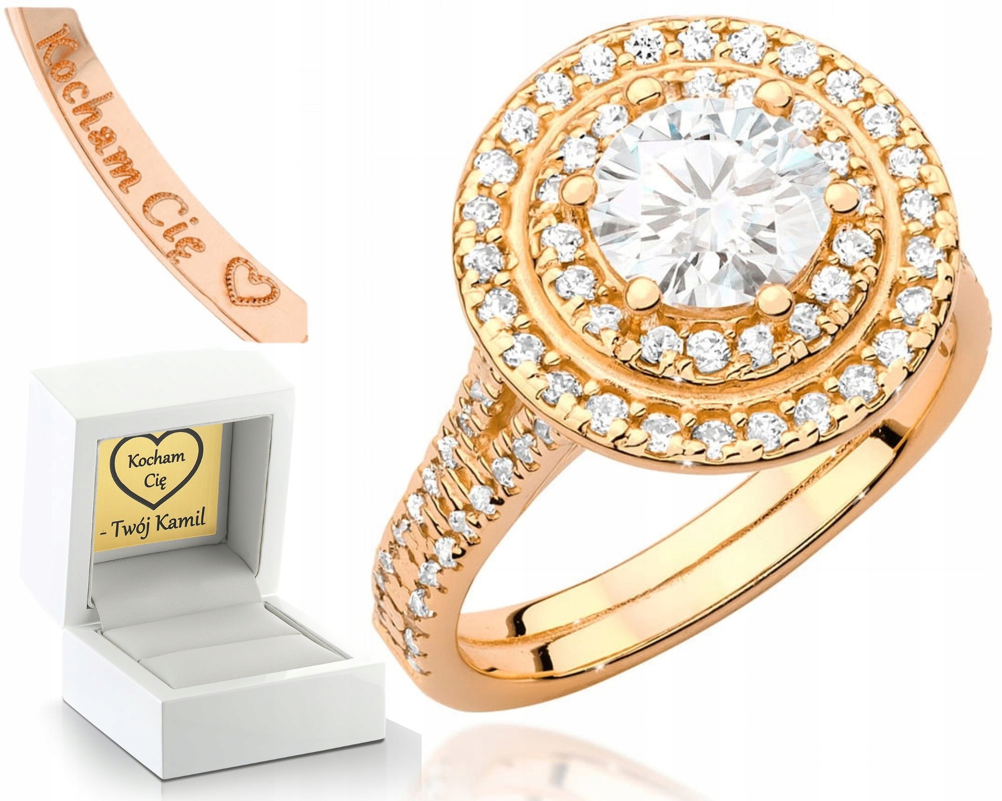 Růžové Zlato Prstýnek S Brilianty Diamanty 585 Gravírování