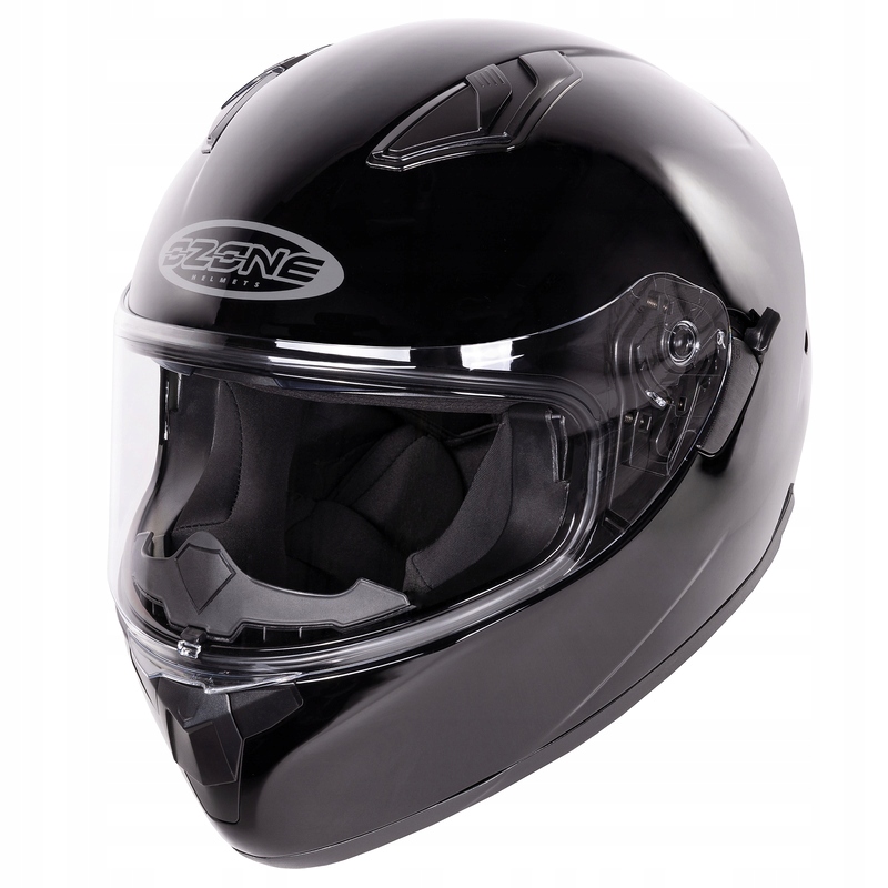 Motocyklová prilba plná čierna Ozone Integrálny Sprint Gloss Black, veľkosť XL