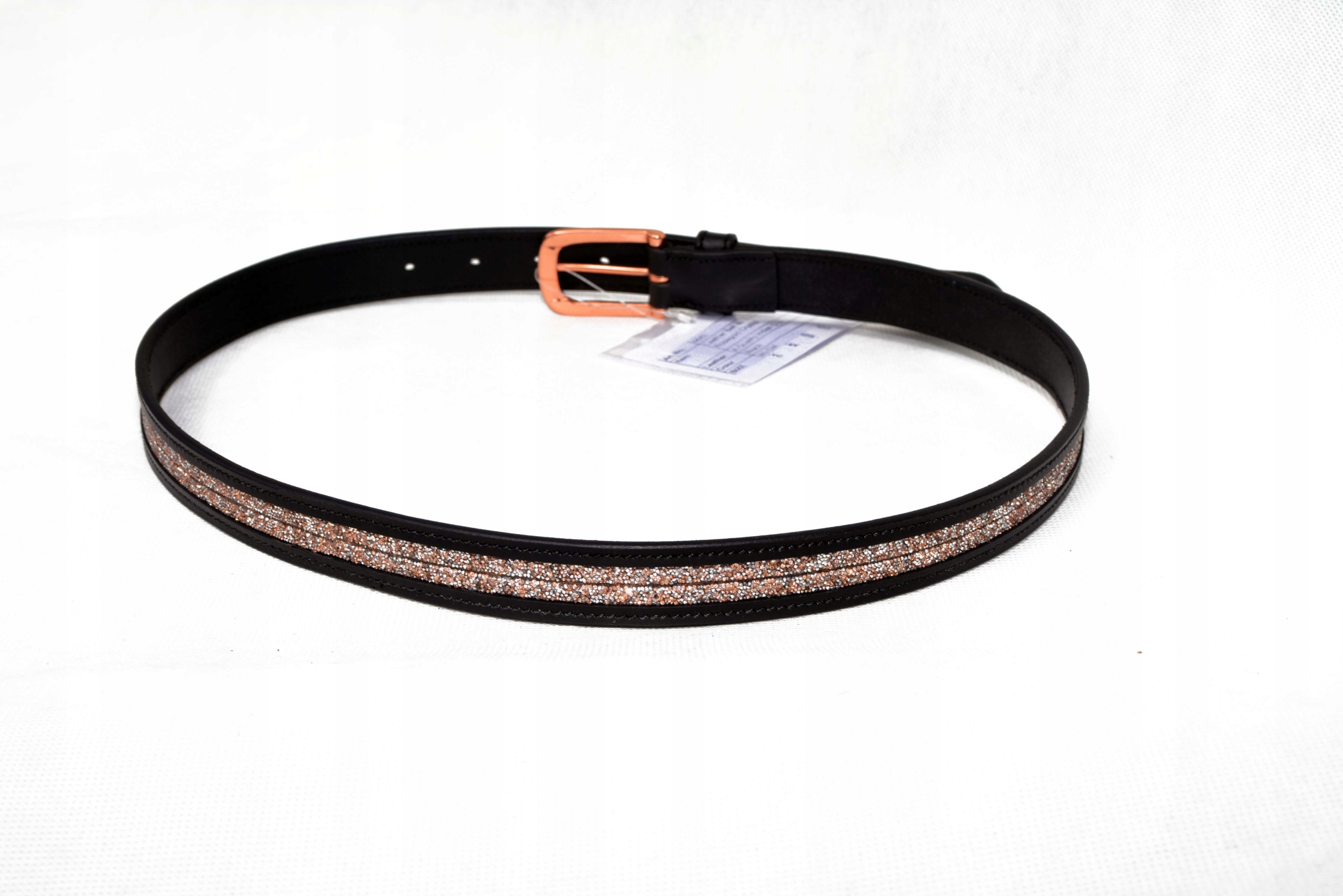 Hkm Pasek do bryczesów skórzany Beth- Czarny(85cm)