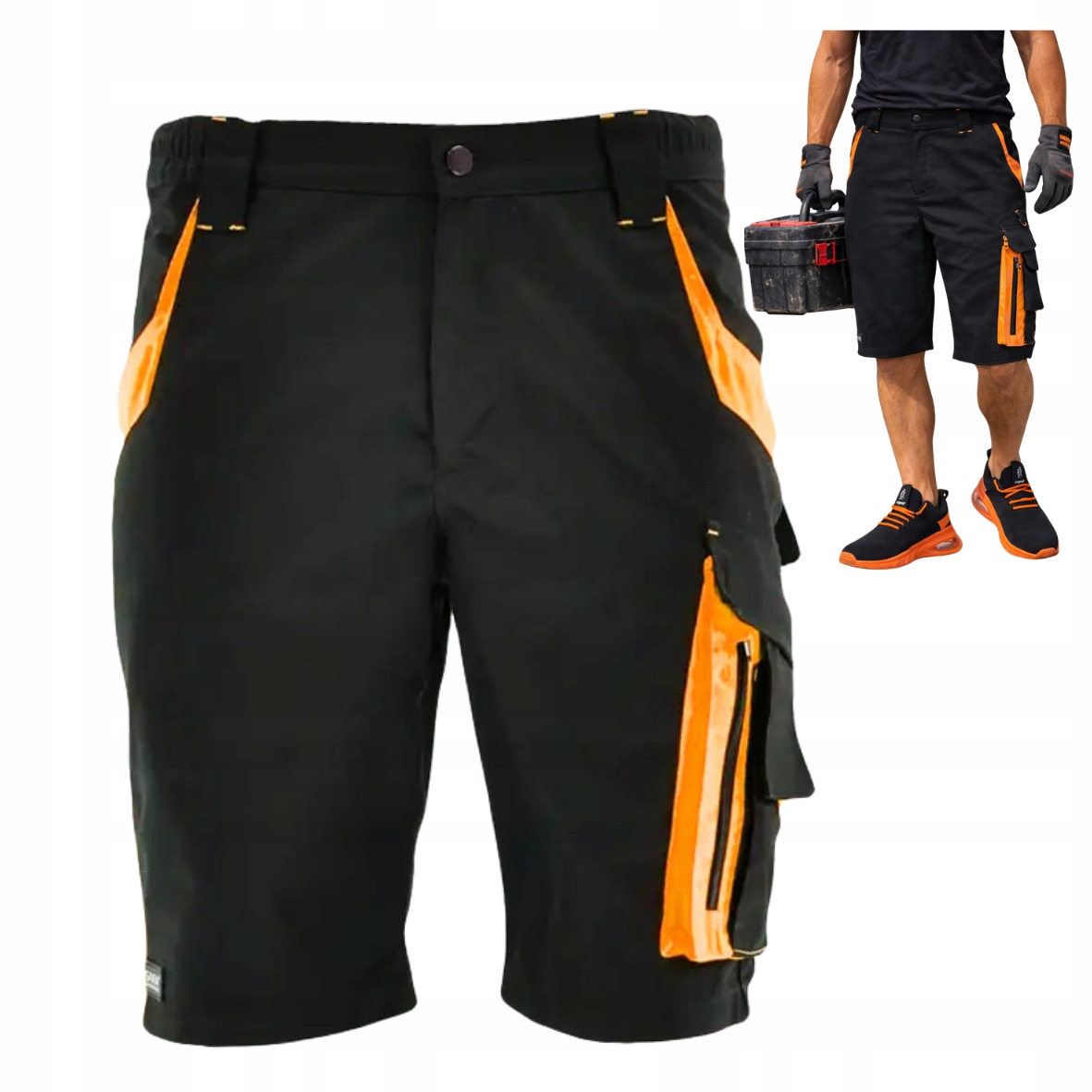 Elastické krátké Kraťasy Bozp lehké Spandex reflexní 3