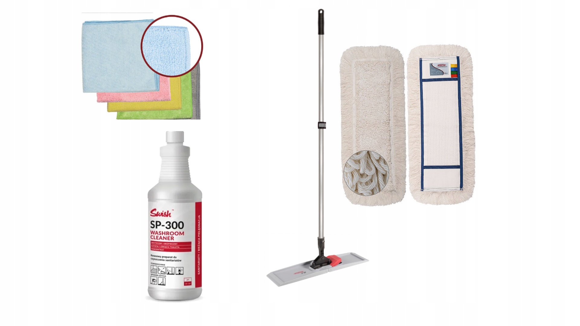Levně Sada na úklid koupelen sanitárních zařízení 3v1 Sprintus Swish Sp 300