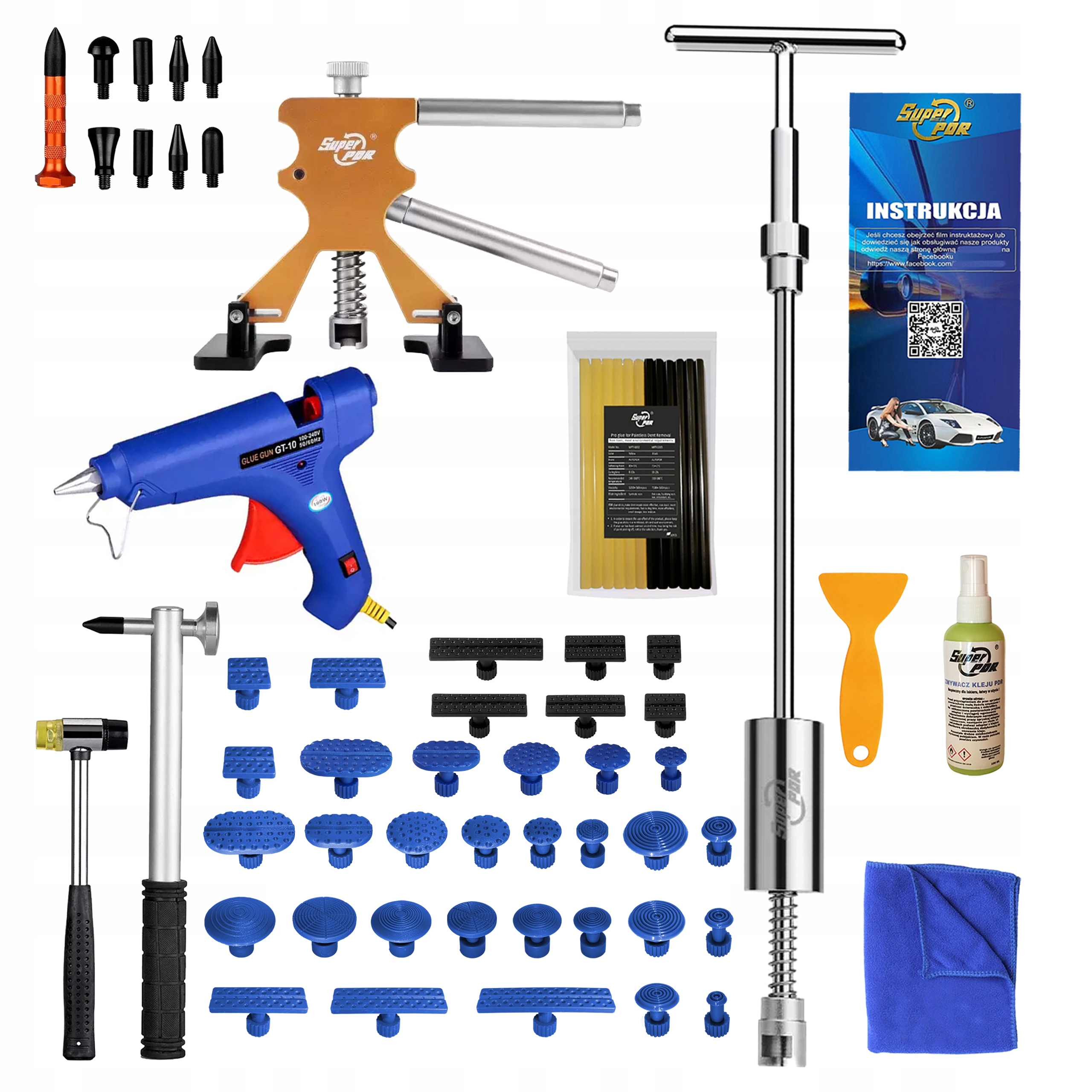 Sada pro odstraňování promáčklin nástroje po krupobití