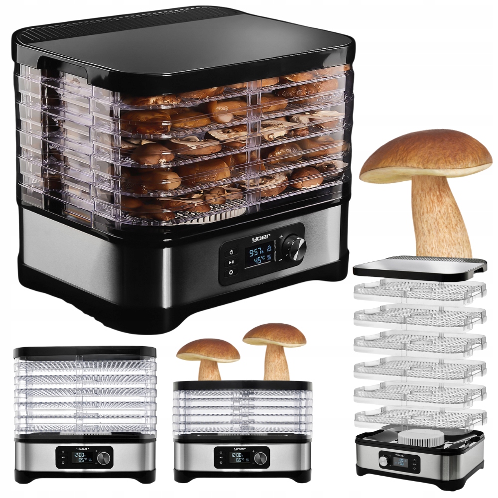 Sušička na houby Potravinářská ovoce Silná 6 úrovní Set Příslušenství