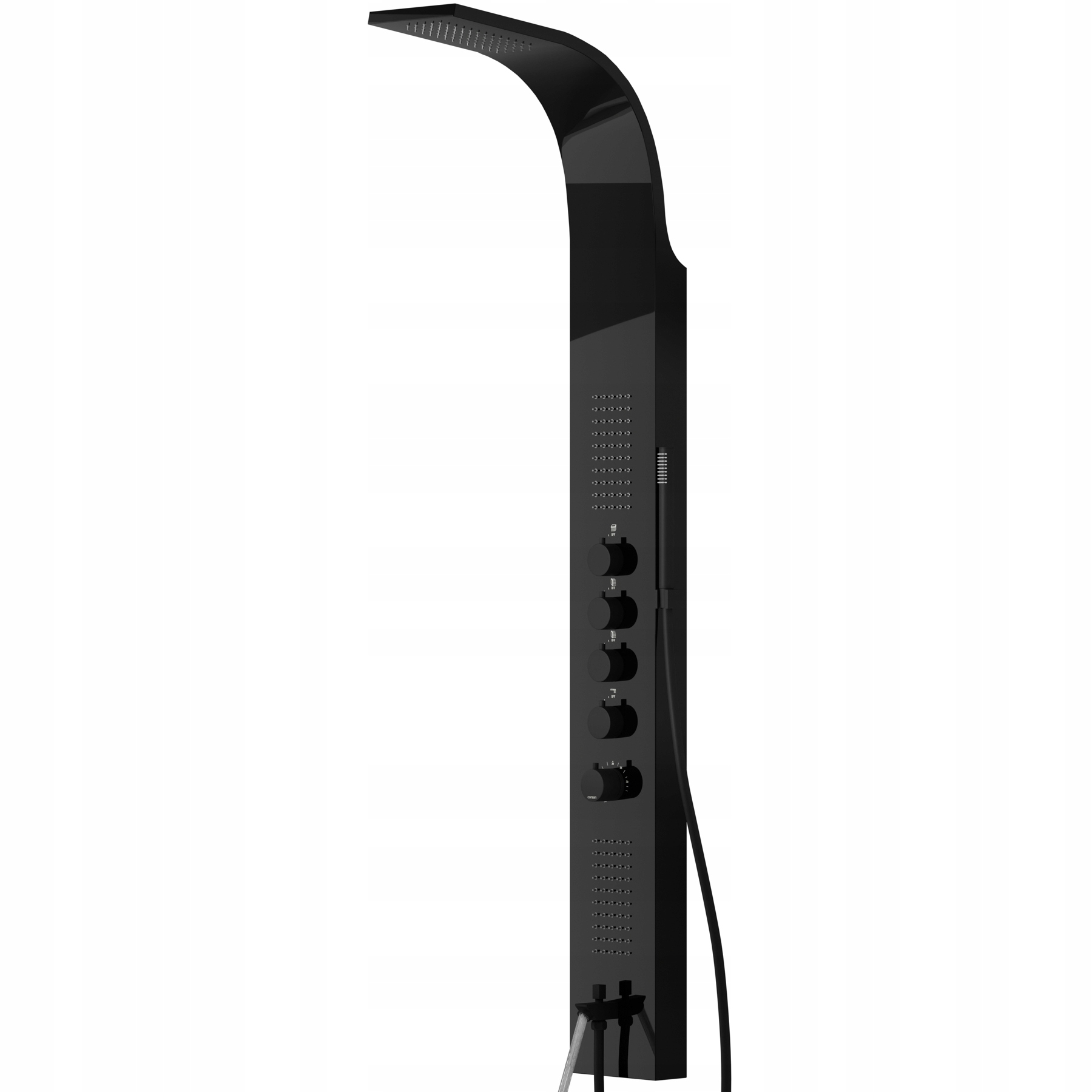 Sprchový panel Corsan Samsara S003 Termostat Černá ocel Výlevka