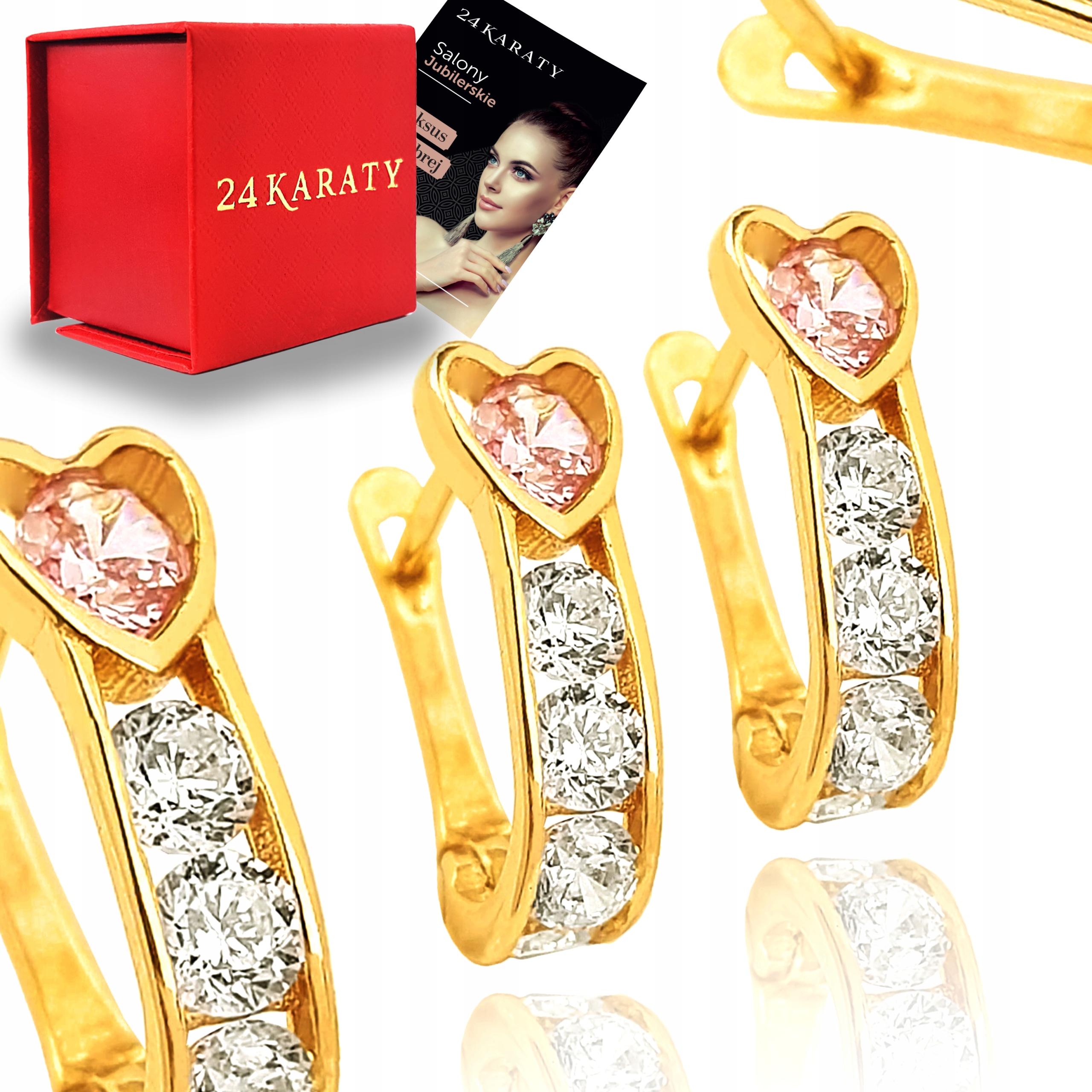 ZŁOTE KOLCZYKI DZIECIĘCE PRZECINKI pr.585 +GRAWER