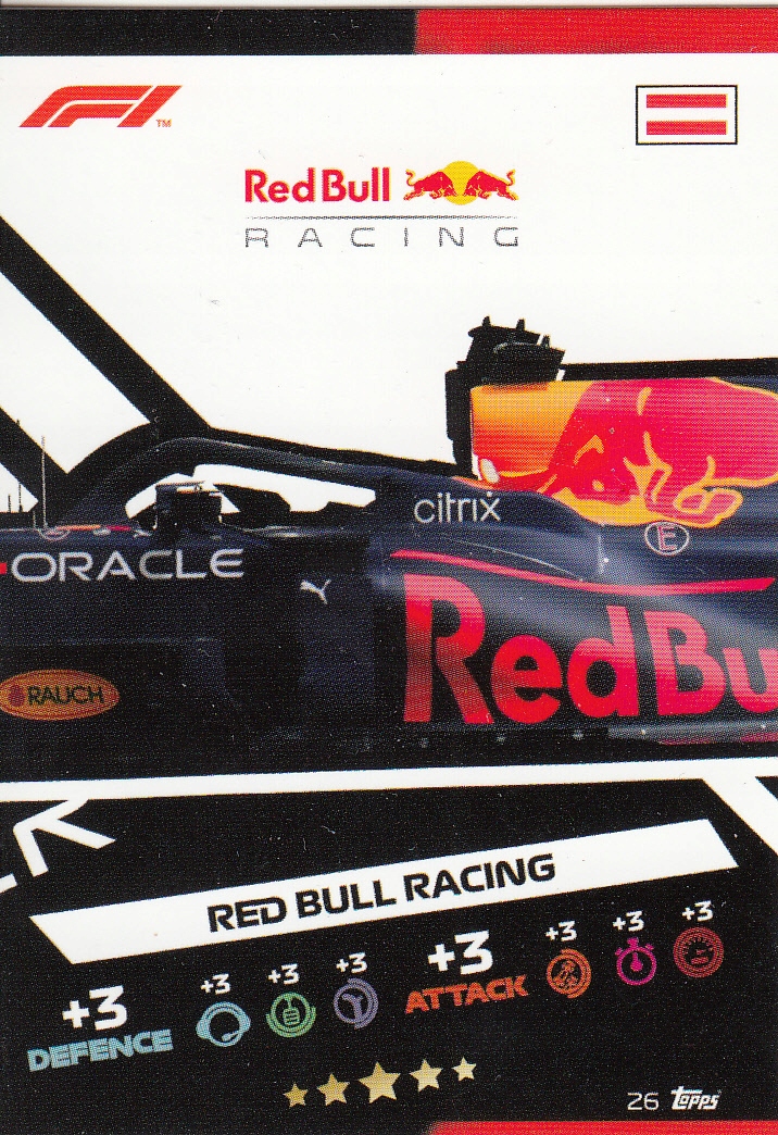 Topps Formula 1 2021 Puzzle Red Bull Racing Car Puzzle Middle 26