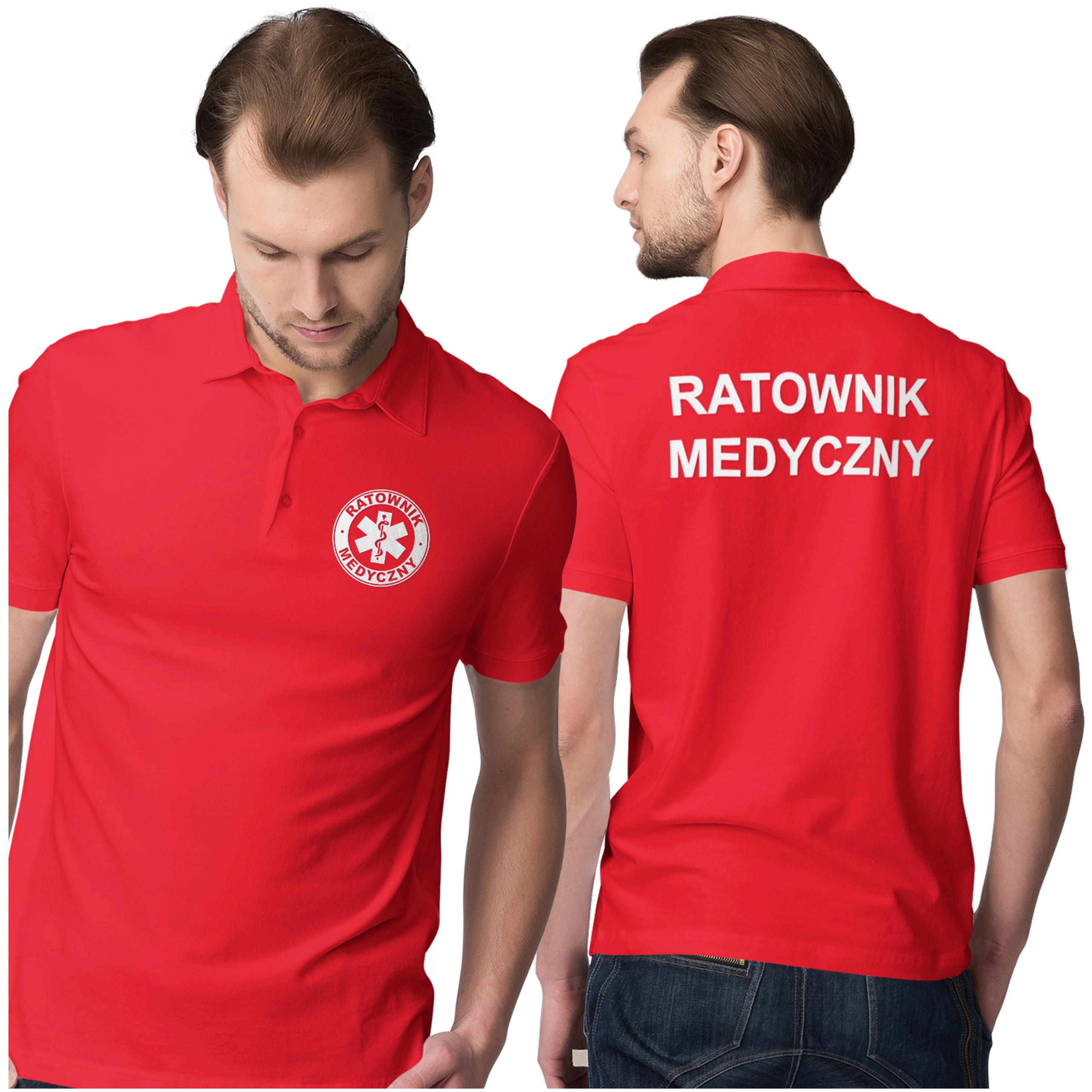 

Duża Koszulka Polo Lekarz Ratownik Dowolny Nadruk