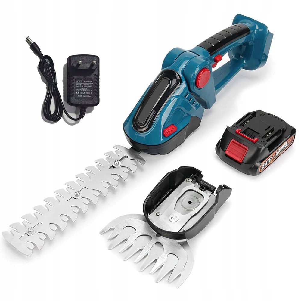 Akumulátorové elektrické nůžky 2v1 24v s nabíječkou, nastavitelné ostří 90°