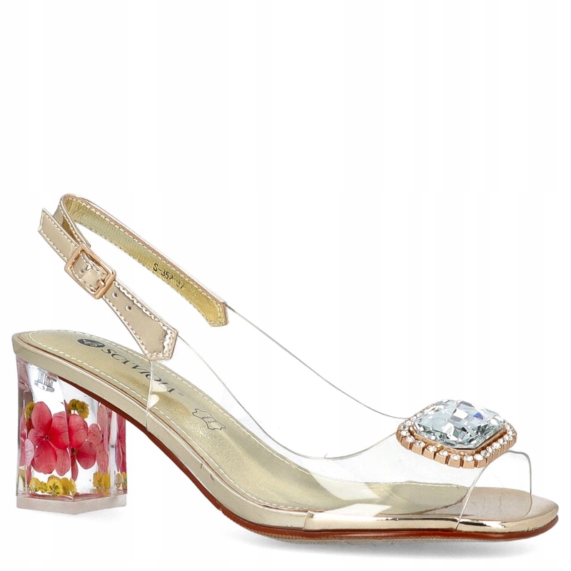 Silikonové sandály na módním podpatku Scaviola S-352 Zlaté 40
