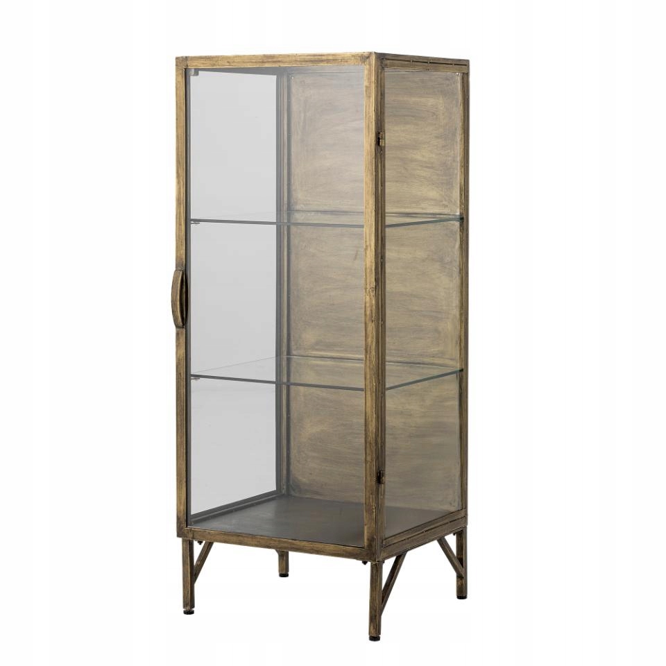 Bloomingville Saone Kovová presklená vitrína 110 cm Staršia mosadz