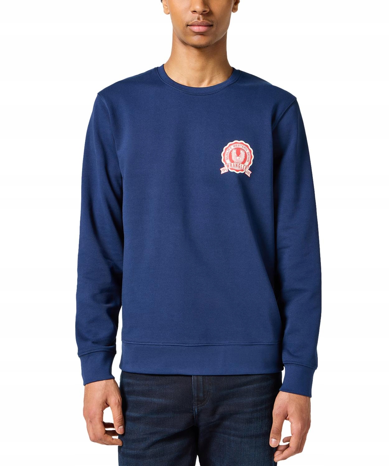 Pánská mikina Wrangler s kulatým výstřihem v tmavě modré barvě, velikost L