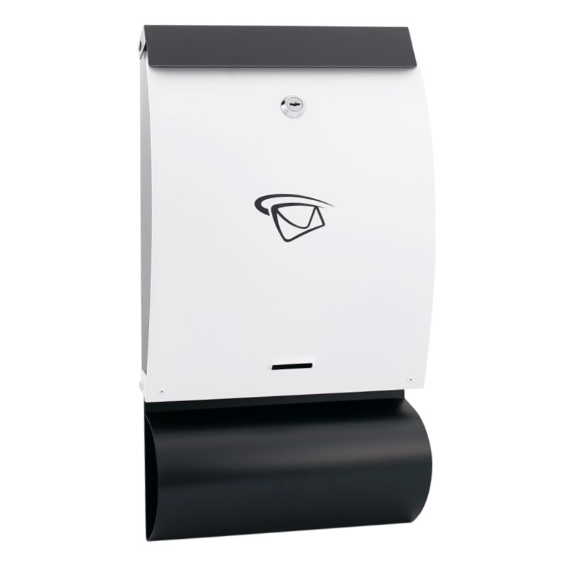 Aqbau poštovní poštovní schránka konvexní Bílá minimalistická Tuba C4