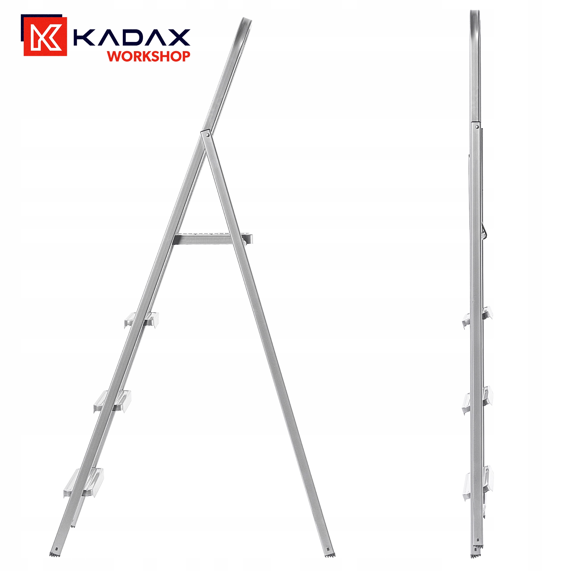 DRABINA STALOWA 4 STOPNIOWA UNIWERSALNA JEDNOSTRONNA SKŁADANA DOMOWA Długość transportowa 156 cm