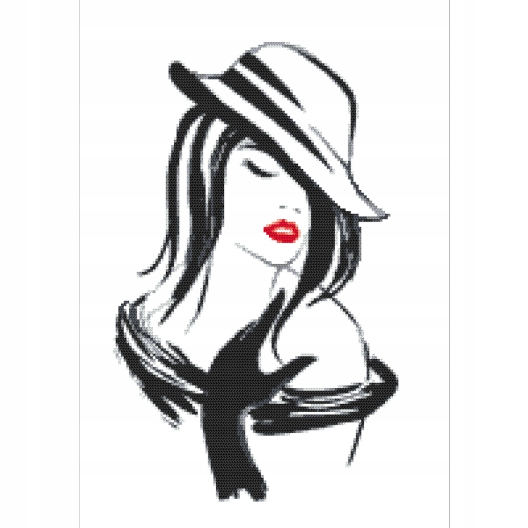 Křížková výšivka Vyšívací sada Okouzlující dívka