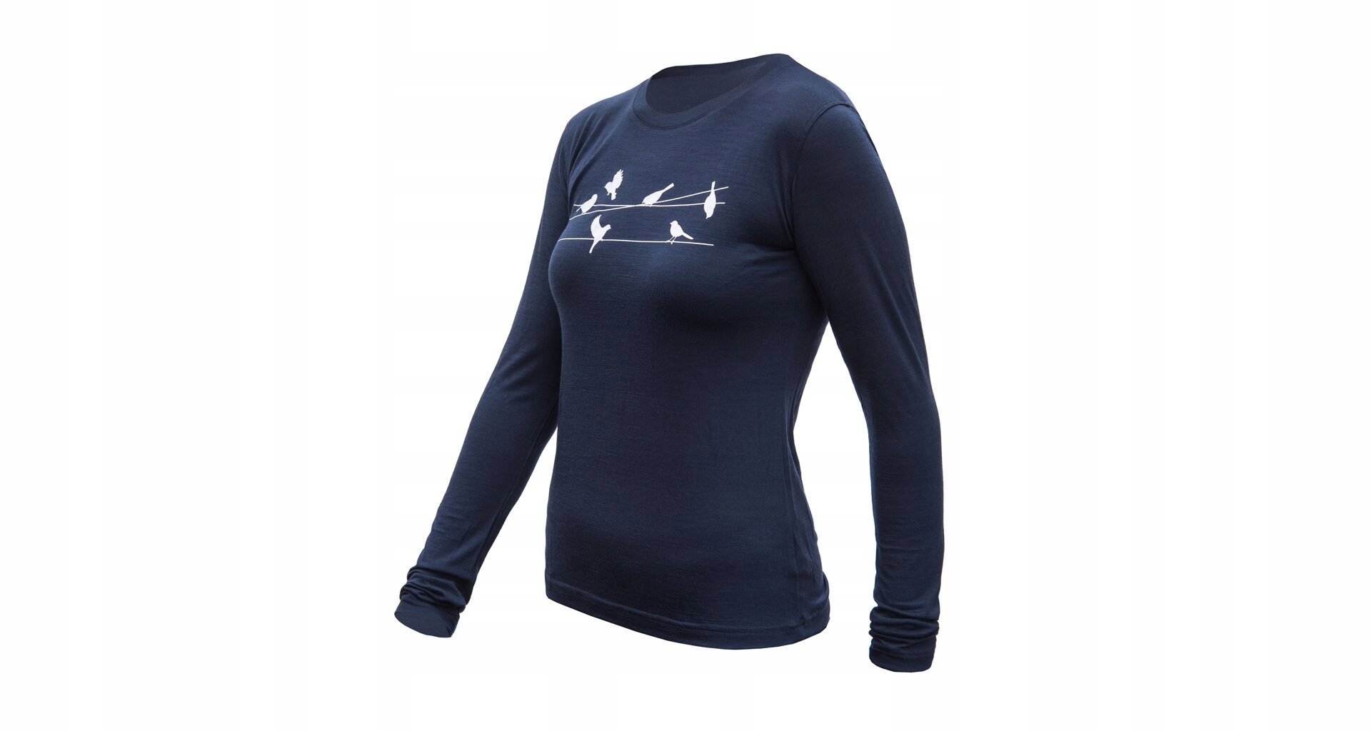 Sensor Merino Active Songbirds Dámské Triko Dl.rukáv Deep Blue Velikost L