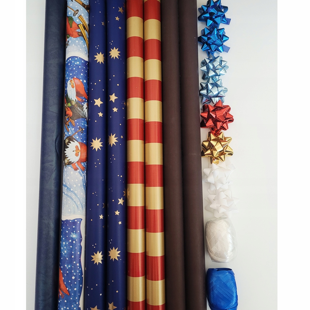 

Zestaw do pakowania prezentów 57cmx2m 8szt ZST42