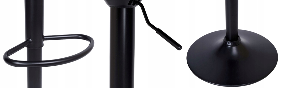 HOKER STOŁEK BAROWY KRZESŁO OBROTOWE PODNÓŻEK REGULACJA WYOSKOŚCI EKOSKÓRA Materiał metal