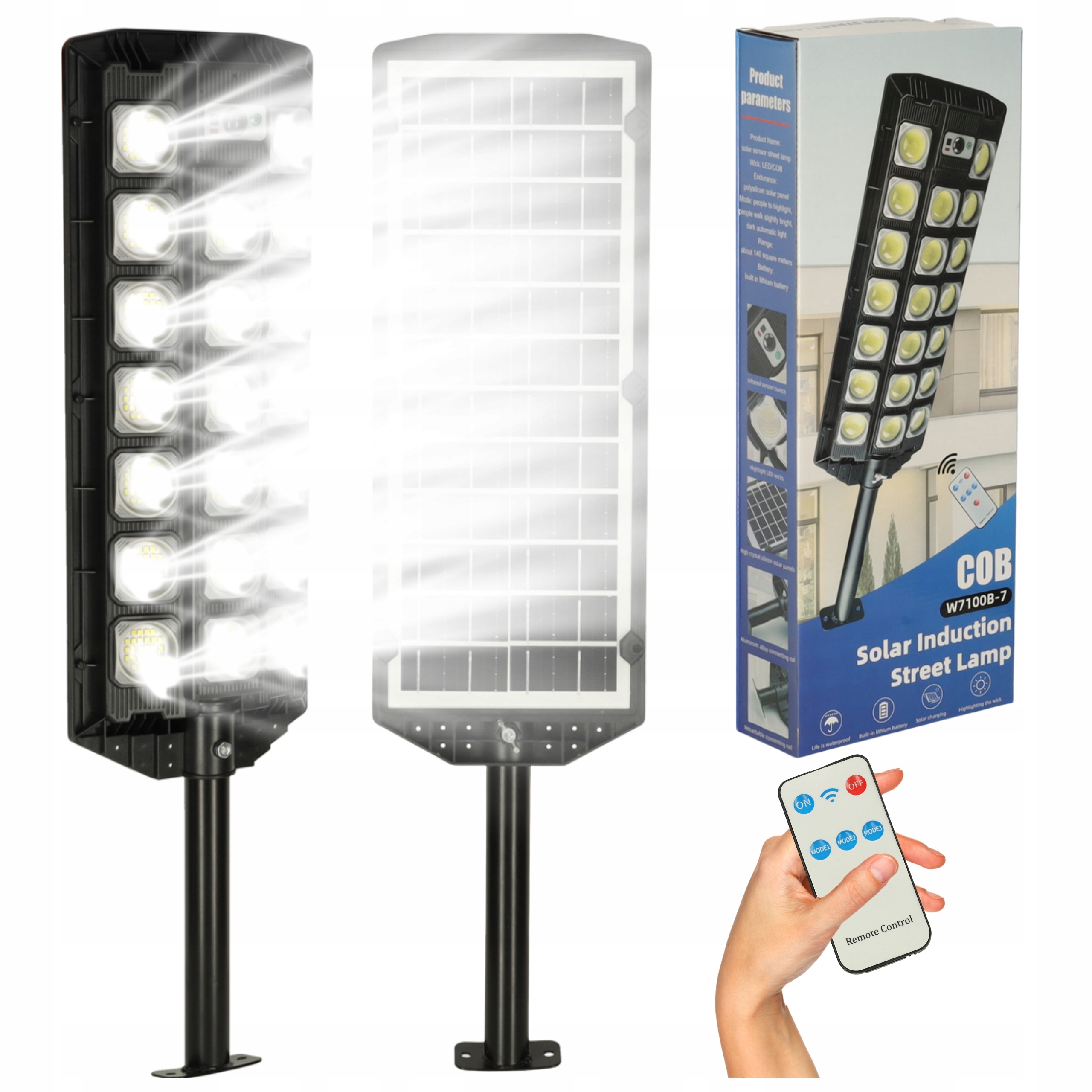 Lampa Solarna Led Halogen Ogrodowa Zewnętrzna Uliczna Z Czujnikiem Ruchu