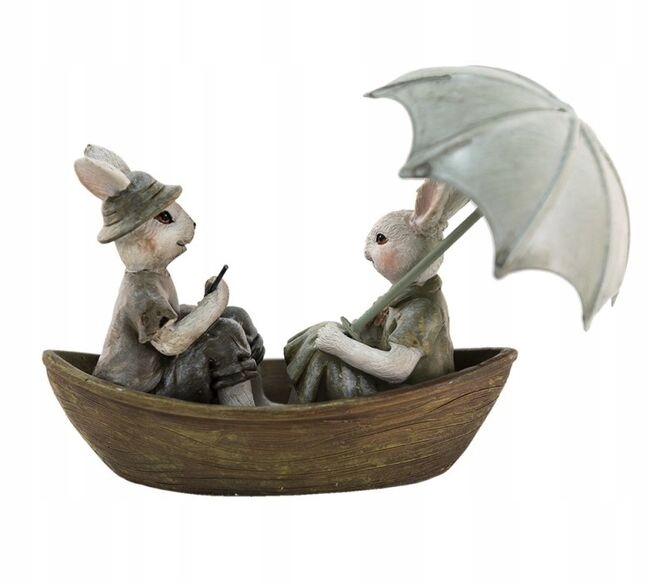 Velikonoční dekorace Zajíčci na loďce, Clayre & Eef 6PR3534