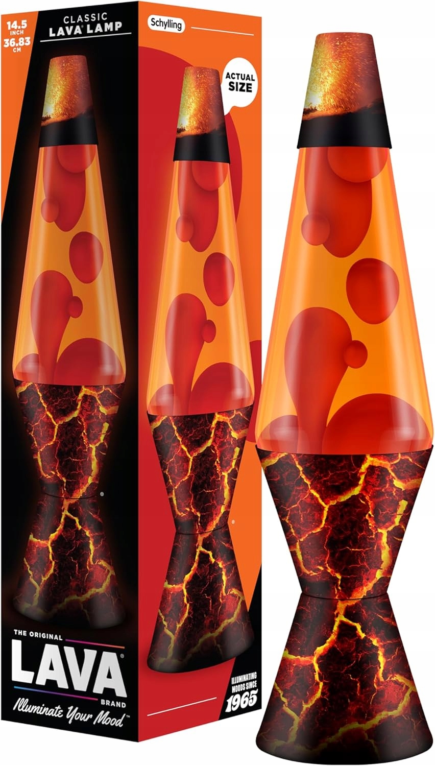 Lávová Lampa Lava 14,5 Palců Volcanic Crags Červený Vosk Oranžový