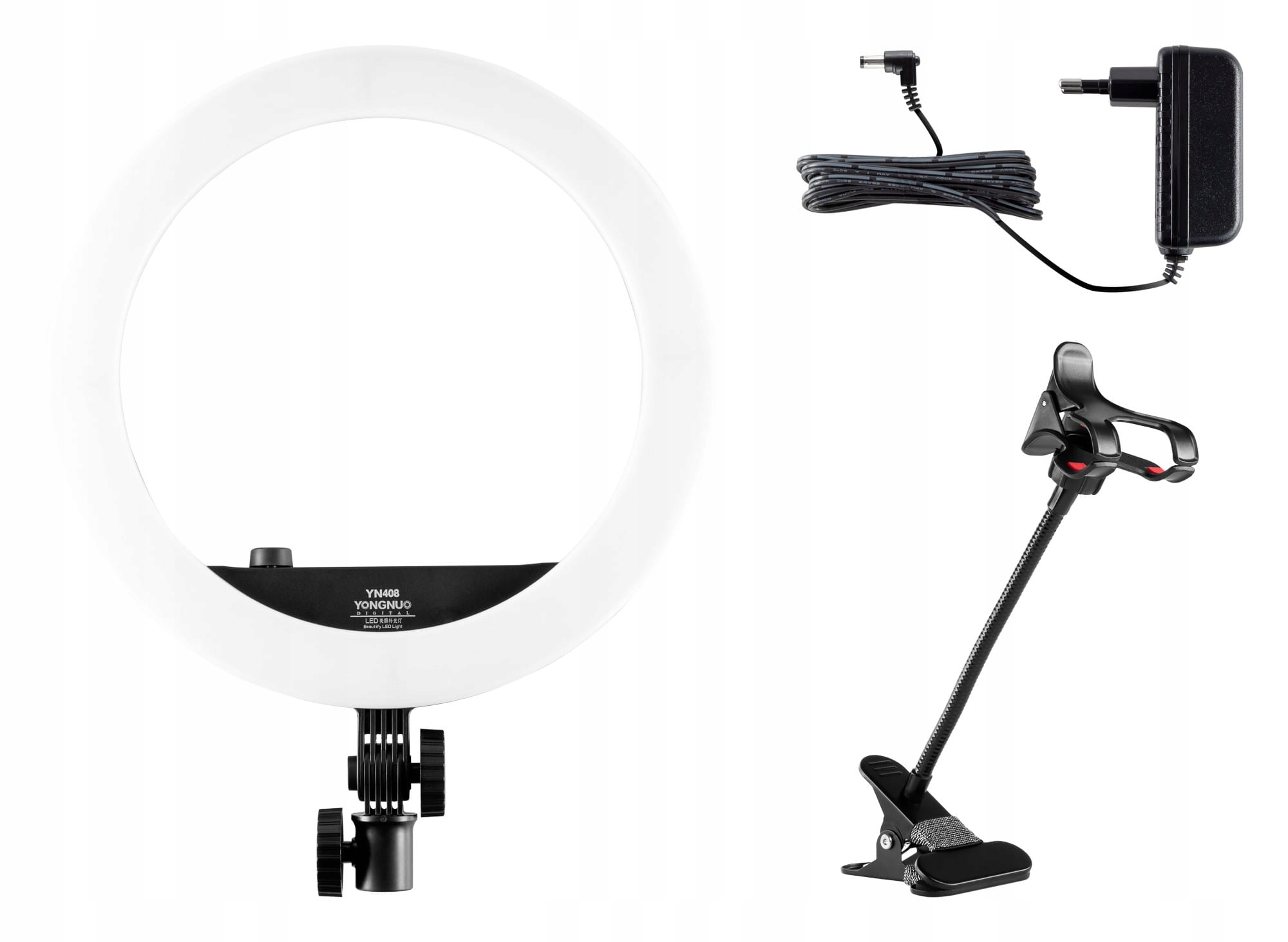 Yongnuo YN408 Kroužková Led lampa Wb (3200 K – 5500 K) Montážní držák