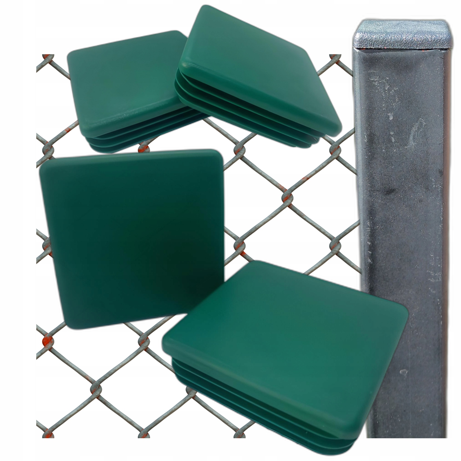 Vnitřní krytka na profil sloupku stříšky 80X80 50 Ks Zelená