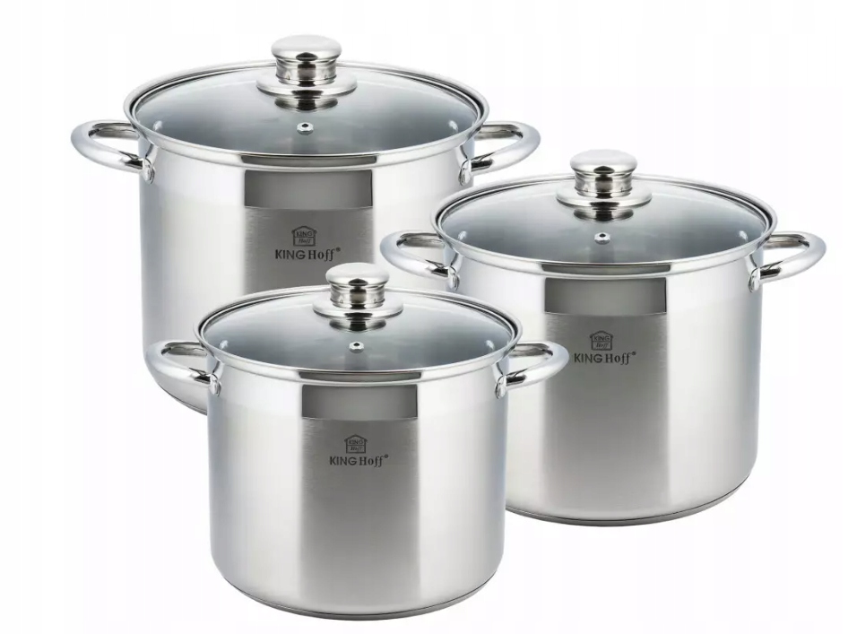 ZESTAW 3 DUŻYCH GARNKÓW STALOWE 22/24/26CM GASTRO