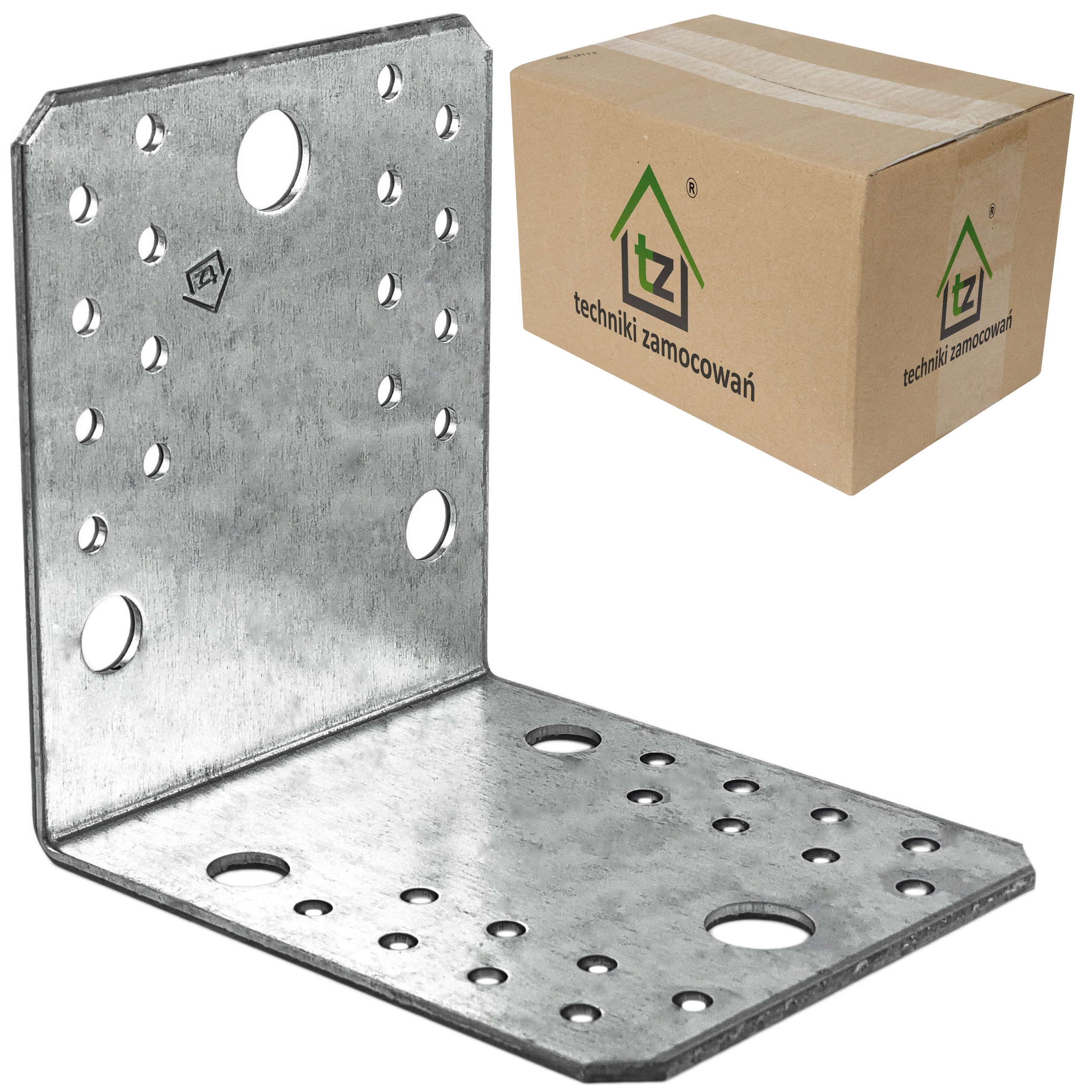 Perforované oceľové uholníky 105x105x90 x 2,5 mm 50 ks spojovacie KŁ5