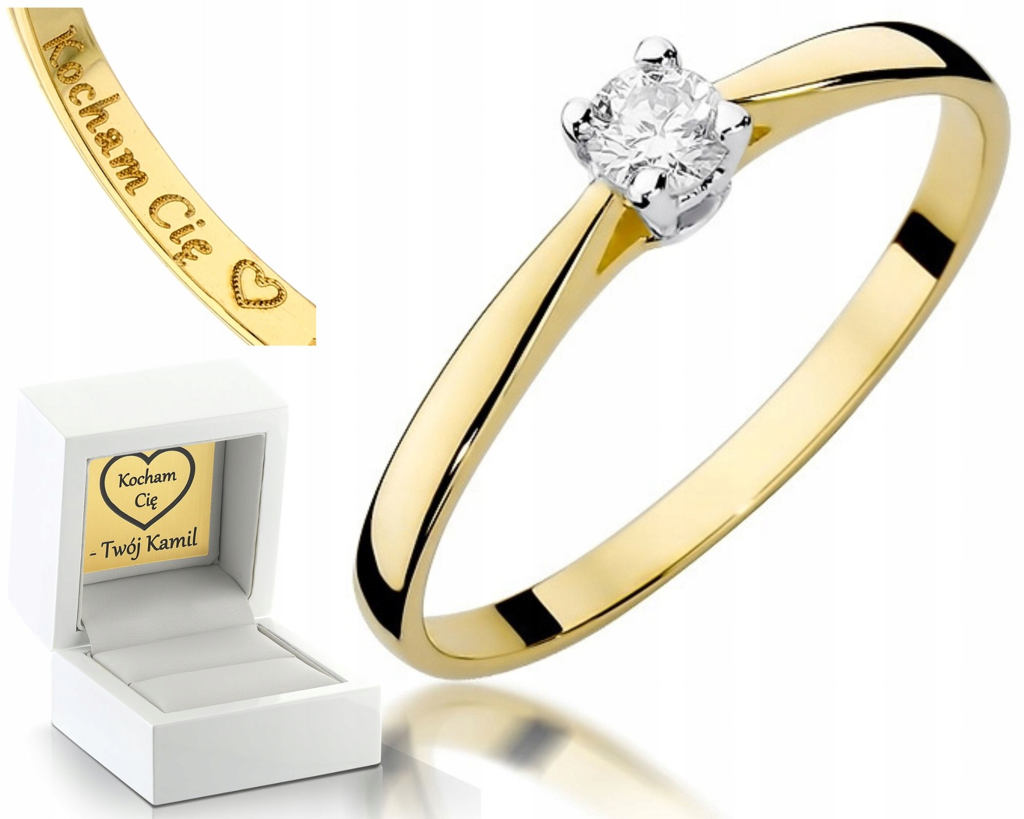 Zlatý Prstýnek Briliant 0,15 Ct Každá Velikost