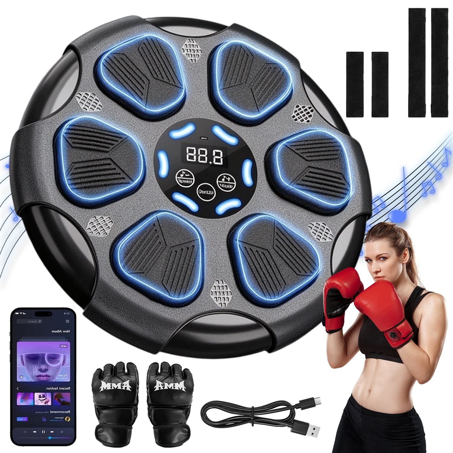 Bluetooth boxovací stroj s hudbou, 9 režimů, 9 rychlostí, 1200 mAh, Usb dům