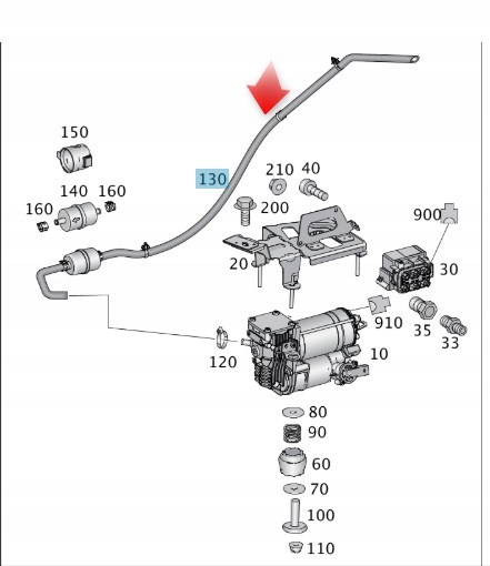 Kabel Kompresoru Airmatic Gls Mercedes Oe A1663200069