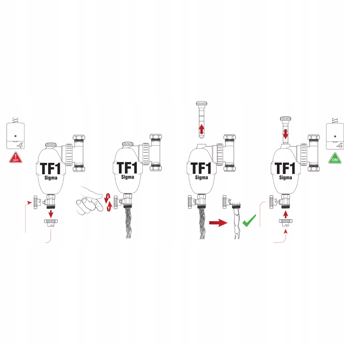 FERNOX Filtr magnetyczny TF1 Sigma 1" Maksymalna temperatura cieczy 100°C