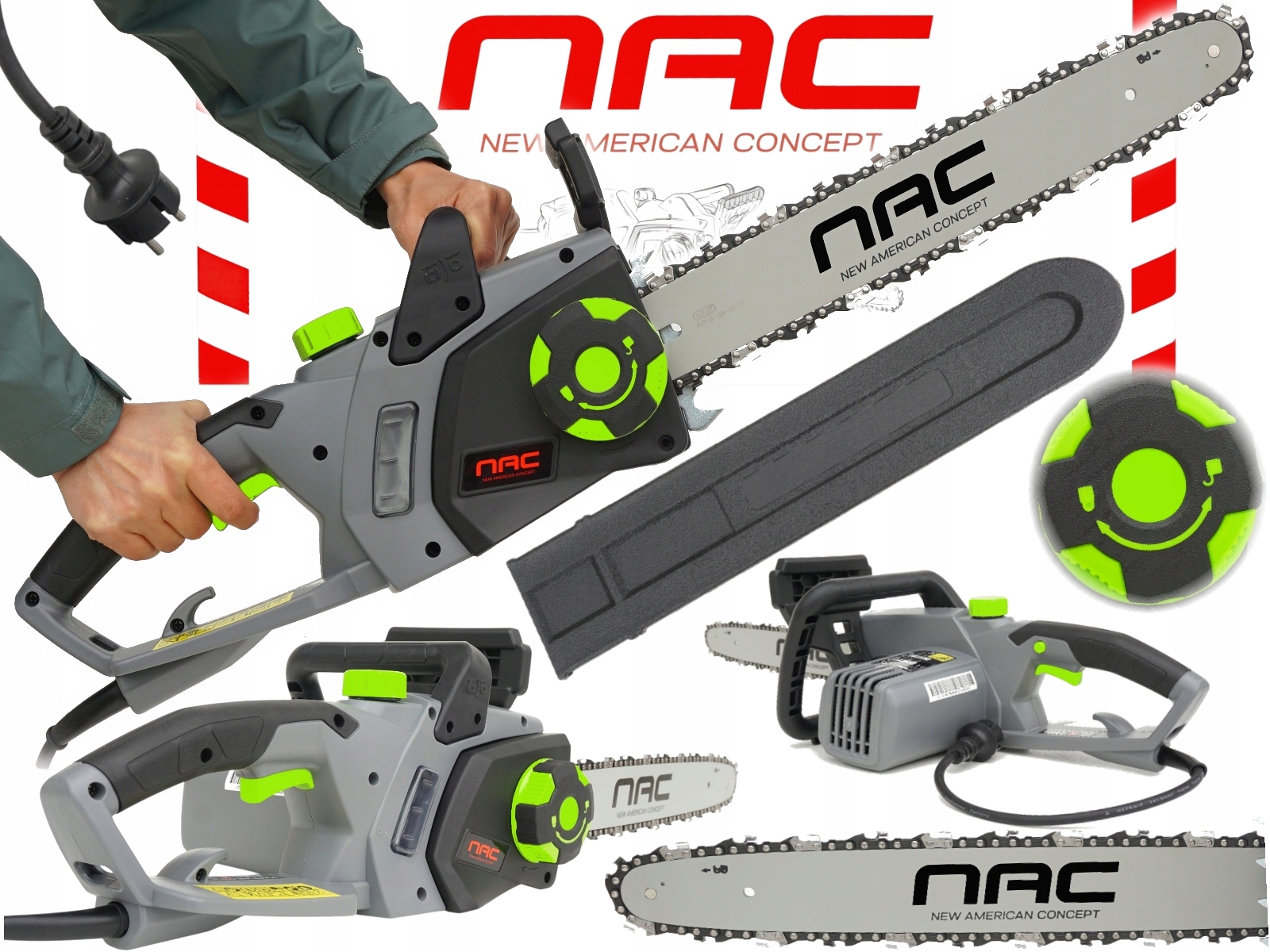 Nac Piła Elektryczna Łańcuchowa CE24-NS-G 2400W system Sds prowadnica 40cm