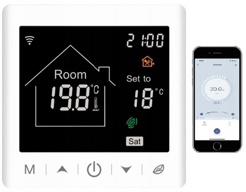Pokojový regulátor Termostat WiFi Smart Life 16A LCD Podlahové Vytápění