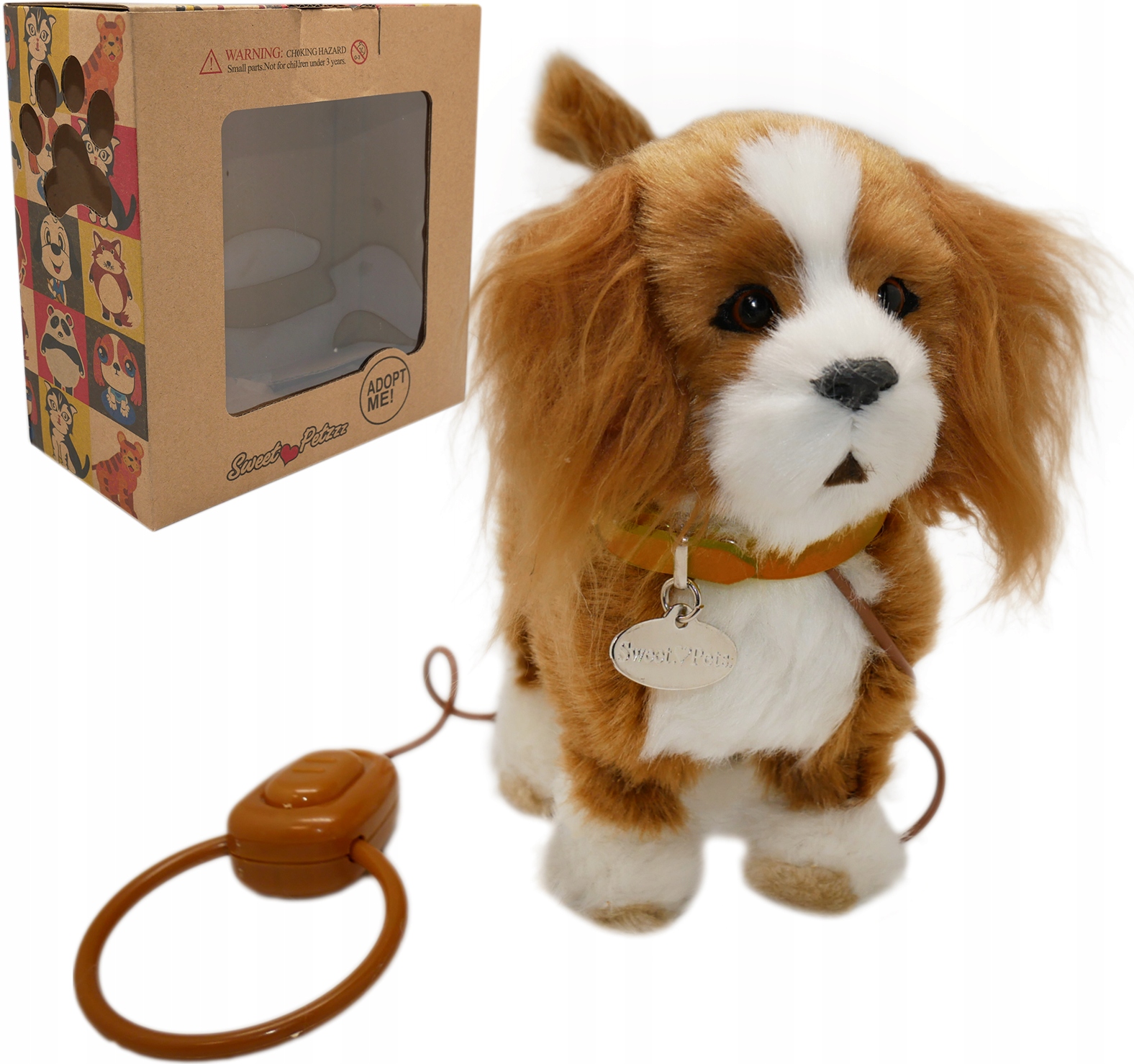 

Interaktywny Pies Na Smyczy spaniel Chodzi Szczeka