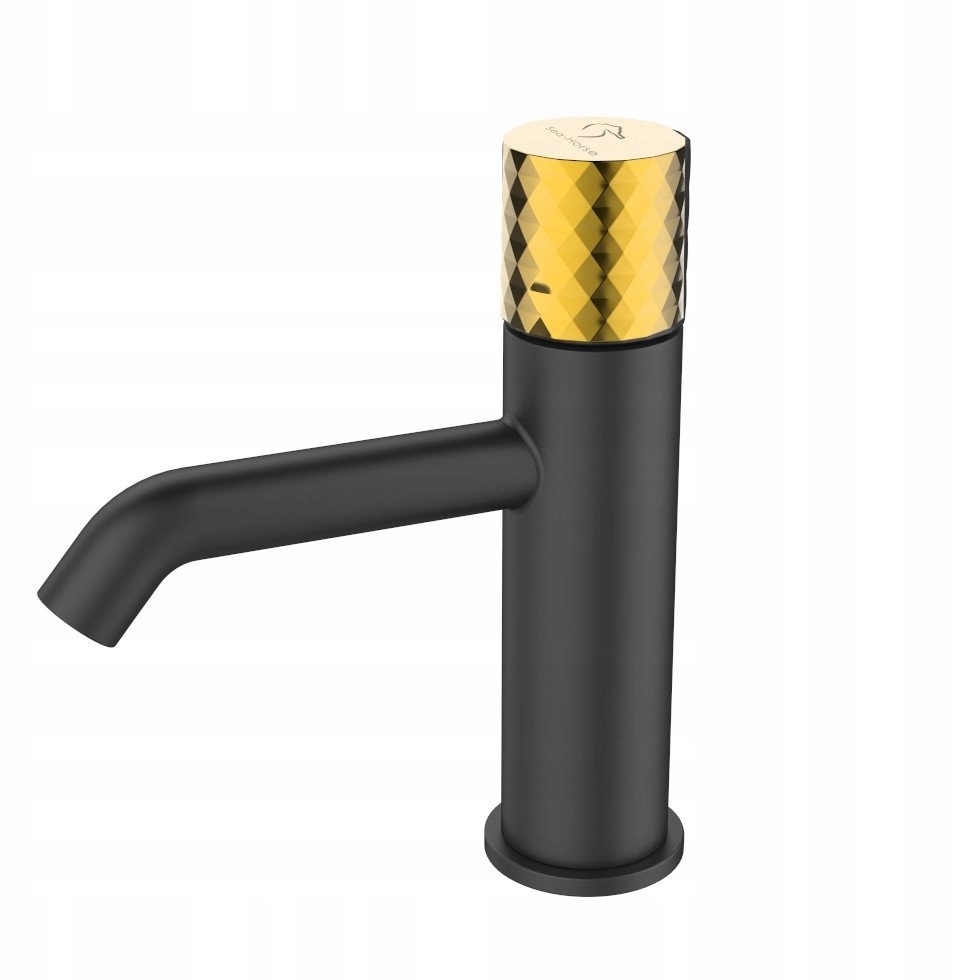 Umyvadlová stojánková baterie nízká Ove černá/zlatá