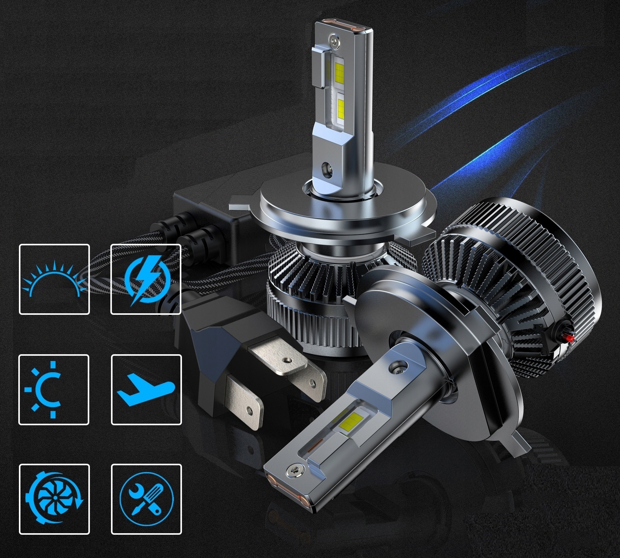 ŻARÓWKI LED H4 100% CAN MONSTER ULTRA 30000LM 160W Rodzaj LED