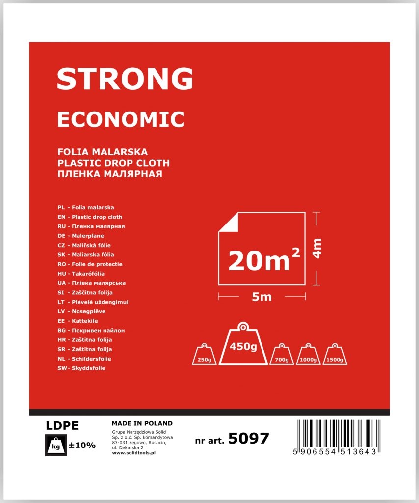 

Solid folia malarska Szara średnia strong 450